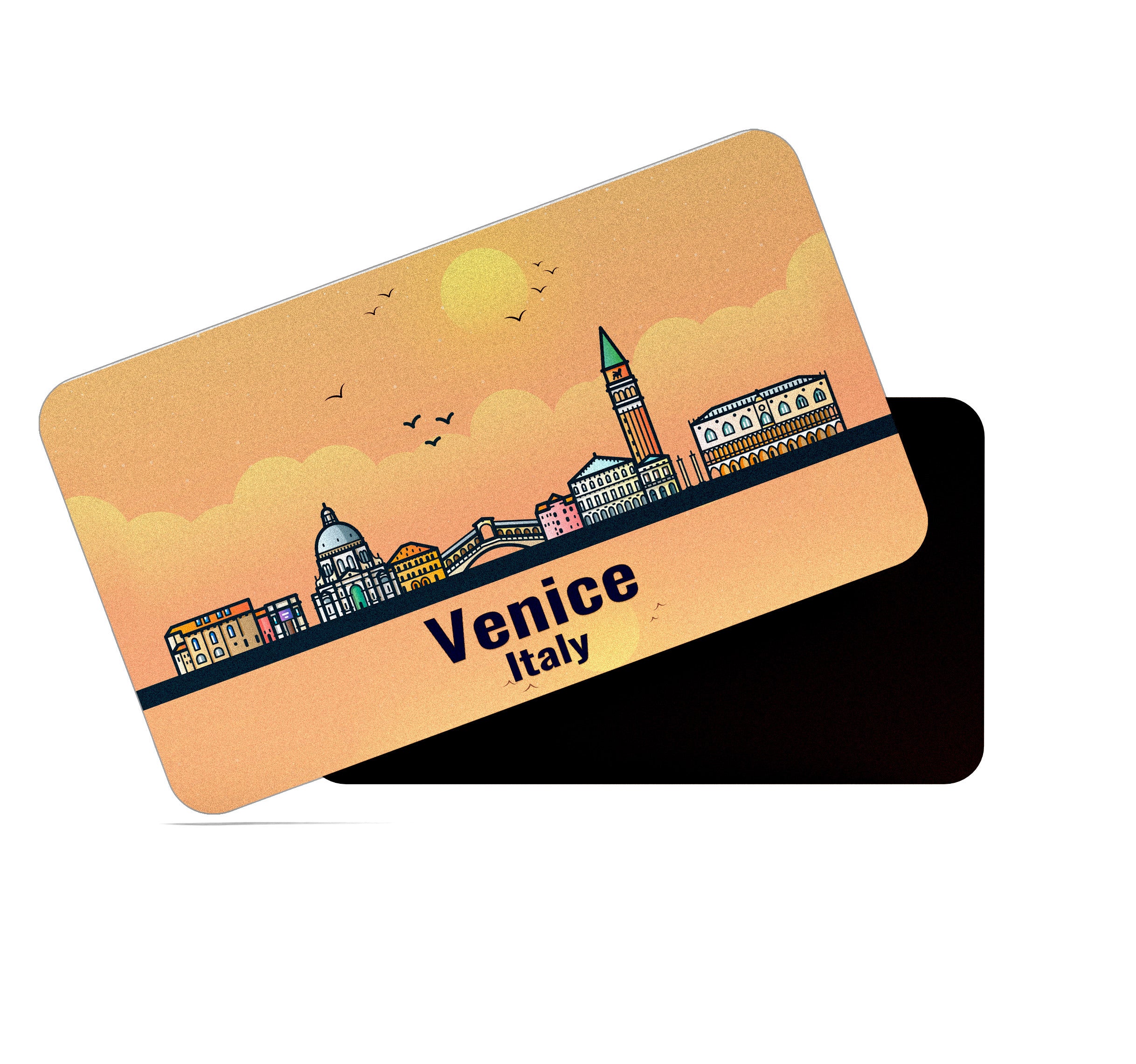 dhcrafts Rectangular Fridge Magnet Orange Italy Venice Design Pack of 1 (8.6cm x 5.4cm)